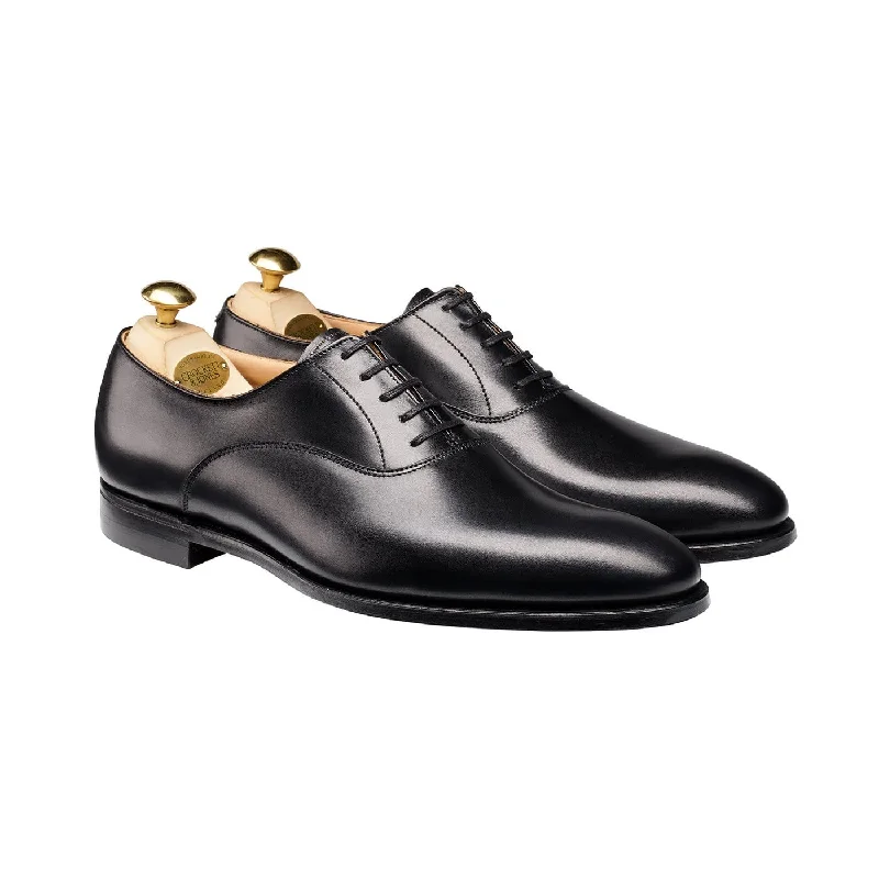 comfortable brown leather shoes for men-Wembley Black Calf