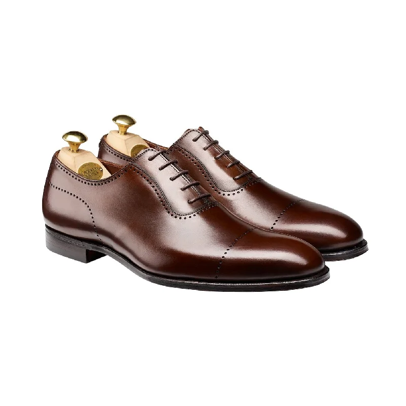 black formal shoes with leather finish-Courtenay Dark Brown Antique Calf