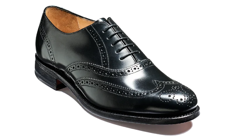 men’s slip-on leather dress shoes-Glasgow - Black Hi-Shine