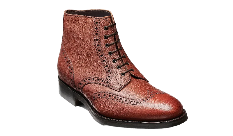 formal shoes with cushioned heel for men-Butcher - Rosewood Grain