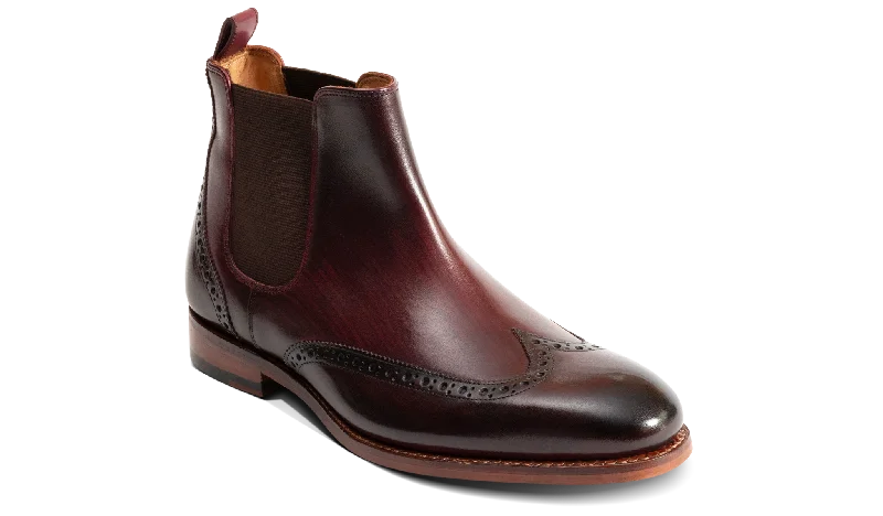 wedding oxford shoes for men-Mersey - Burgundy Hand Patina