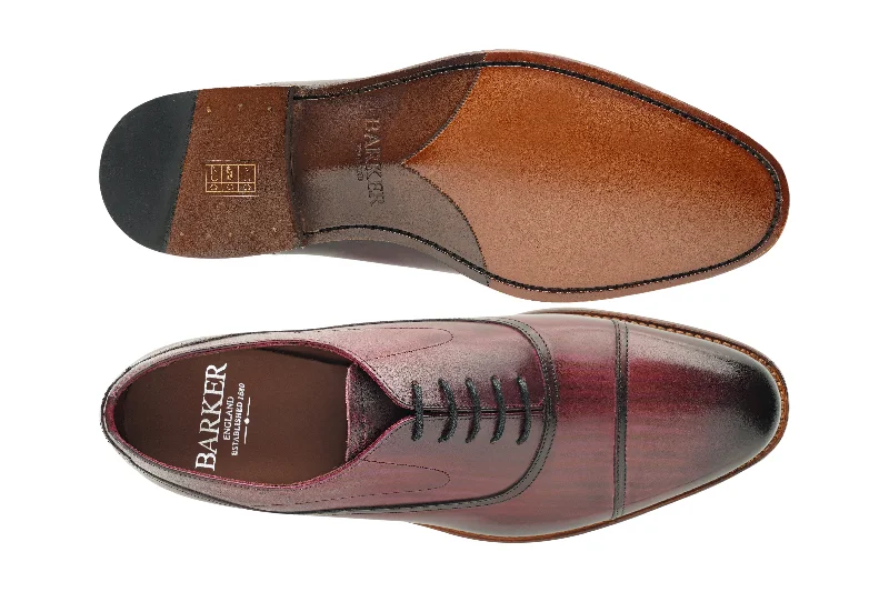 classic oxford shoes for men-Chingford - Hand Brushed Burgundy