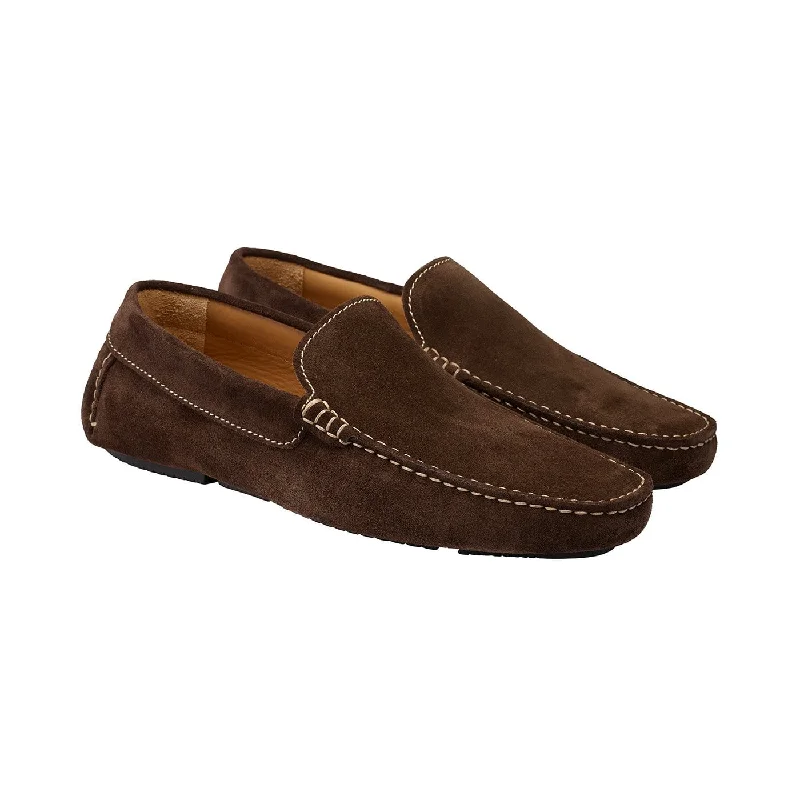 classic oxford shoes for men-Como Dark Brown Suede