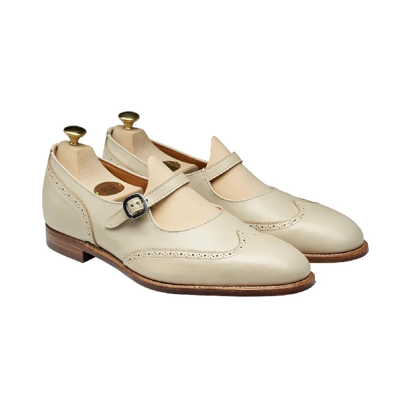 leather slip-on oxford shoes for men-Mary Ivory Calf