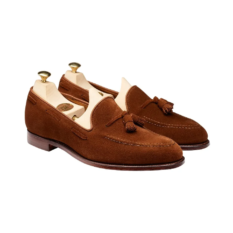 brown leather shoes for business men-Carly Polo Brown Calf Suede