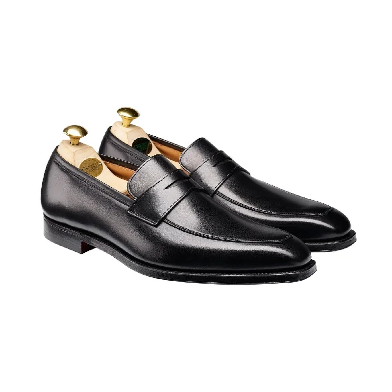 slip-on oxford shoes for business men-Merton Black Calf