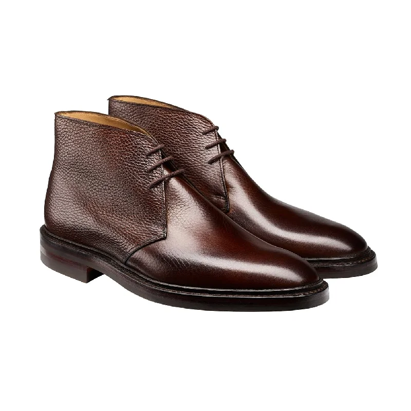 men’s dress shoes with smooth leather finish-Brecon Dark Brown Country Calf