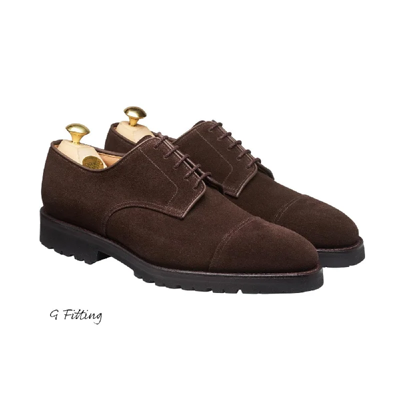 classic wedding shoes for men-Bradford Dark Oak Suede