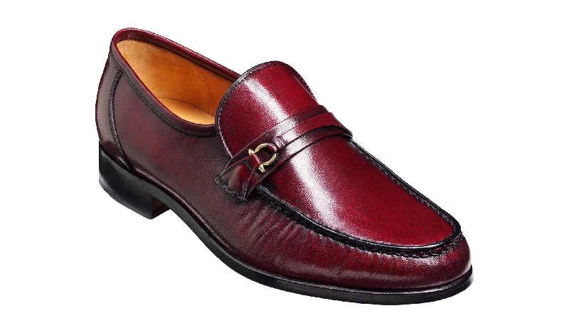 men’s leather dress shoes with pointed toe-Wade - Burgundy Kid