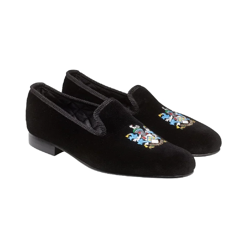 casual formal shoes with leather upper-Bond Coat of Arms Black Velvet