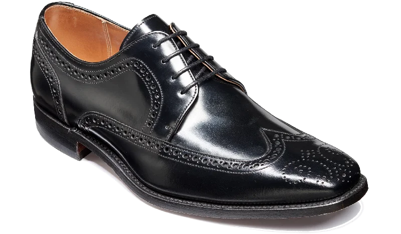 dress shoes with cushioned padding for men-Larry - Black Hi-Shine