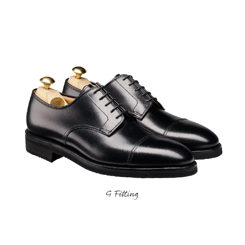 brown leather formal shoes with rubber sole-Bradford Black Calf (G Fitting)