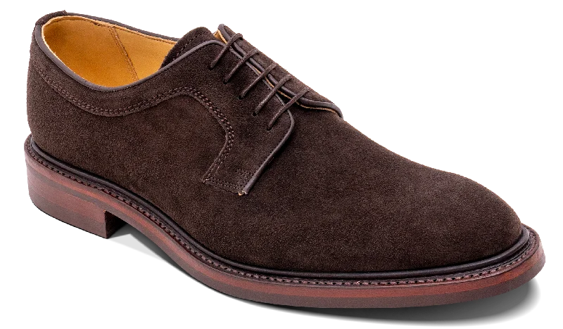 men’s dress shoes for office wear-Kirkby - Dark Brown Suede