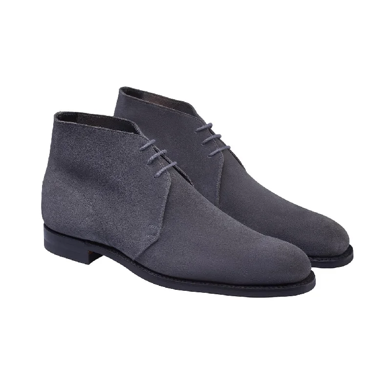 premium formal shoes for men-Chukka Shark Grey Suede