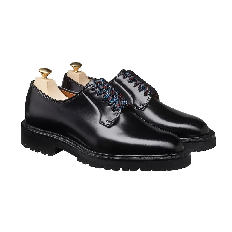 comfortable oxford shoes with rubber sole-Amelia Black Cavalry Calf