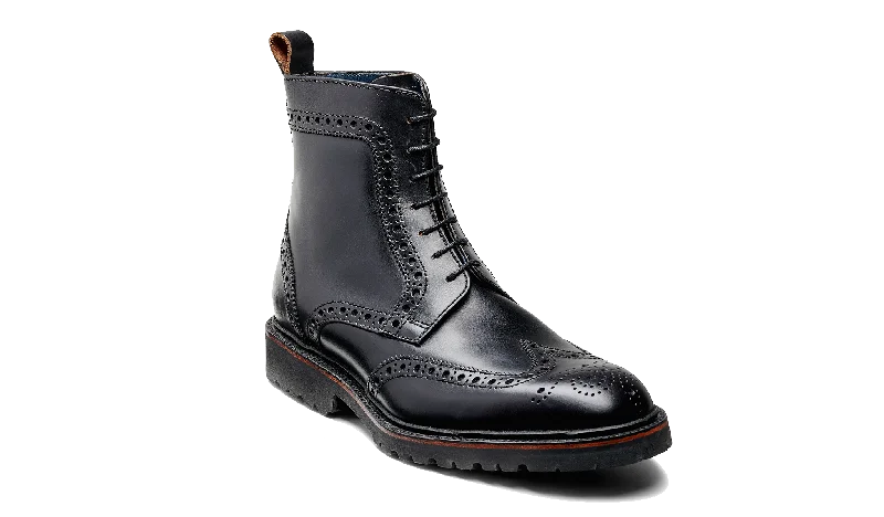 formal shoes with elegant design for men-Woodbury - Black Waxy Calf