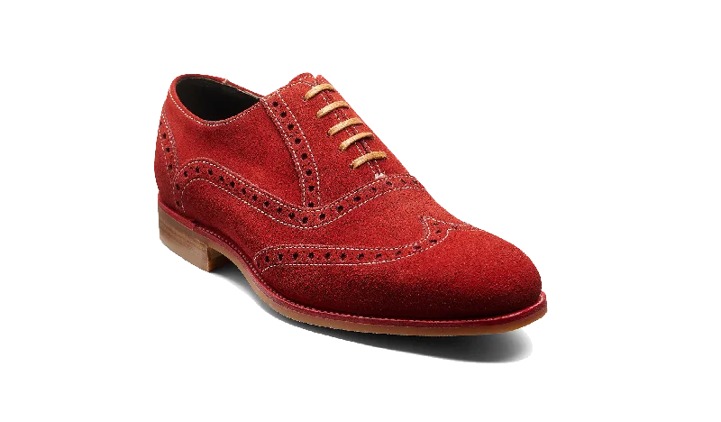 slip-on oxford shoes for business men-Grant - Red Grey Suede