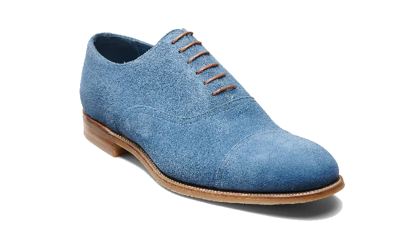 casual formal shoes with leather upper-Pullman - Cobalt Suede Suede