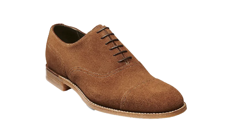 leather dress shoes with heel for men-Pullman - Tawny Suede