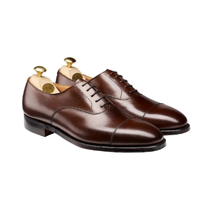 men’s formal shoes for job interviews-Connaught Dark Brown Burnished Calf