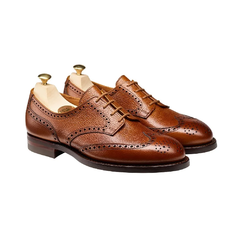 trendy formal shoes for men-Hattie Tan Scotch Grain