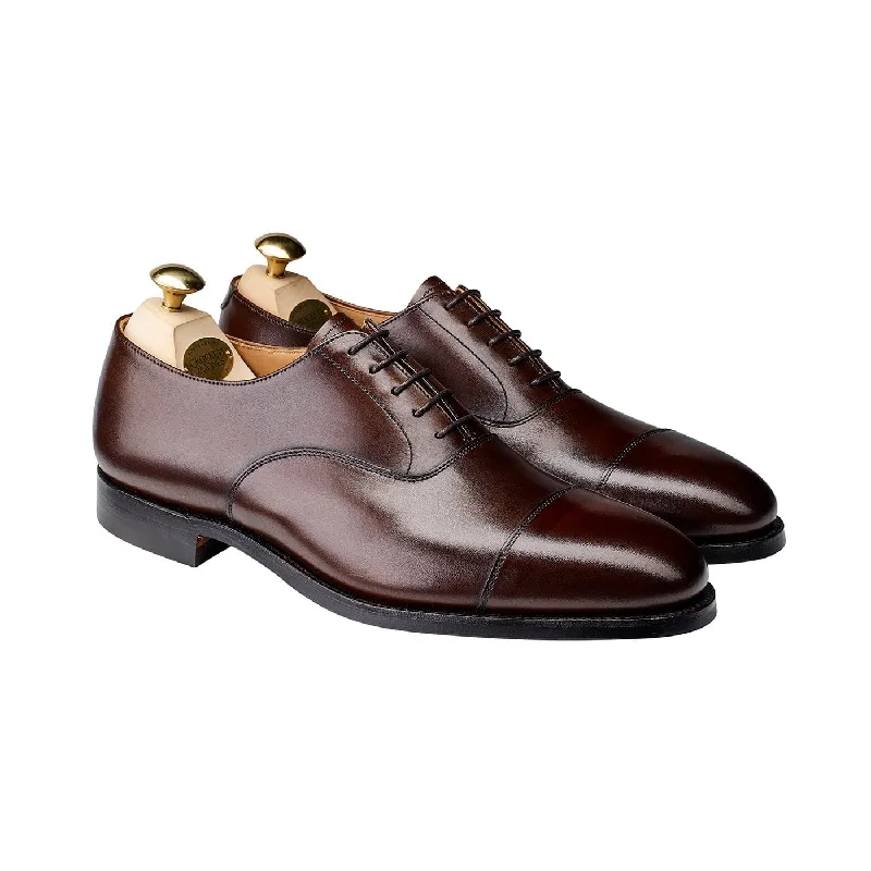 comfortable wedding shoes for men-Connaught 2 Dark Brown Burnished Calf