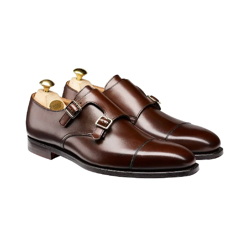 formal shoes with cushioned heel for men-Lowndes Dark Brown Burnished Calf