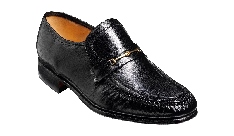 men’s leather formal shoes with pointed toe-Laurie - Black Kid