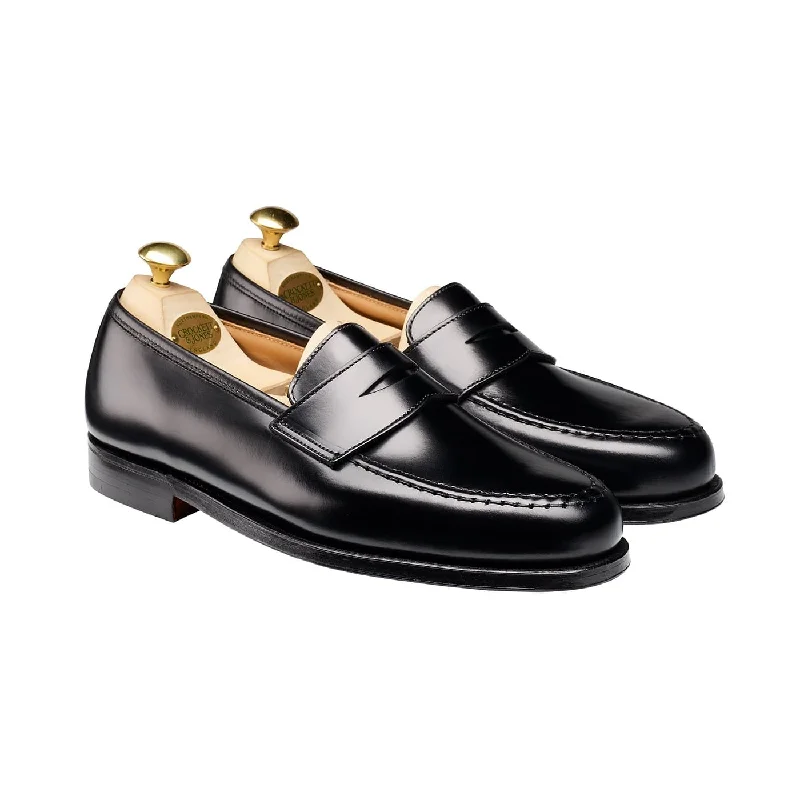 slip-on formal leather shoes for men-Boston Black Cavalry Calf