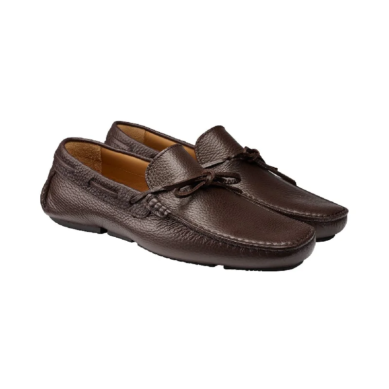 luxury oxford shoes for office wear-Napoli Dark Brown Grain