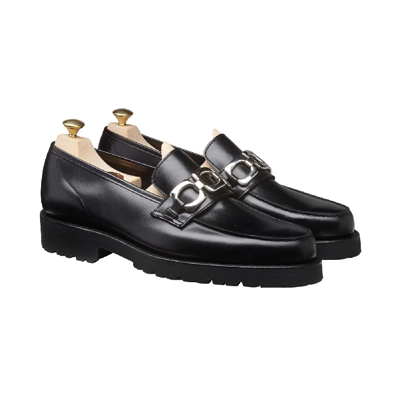 formal shoes with low heel for men-Lily Black Calf