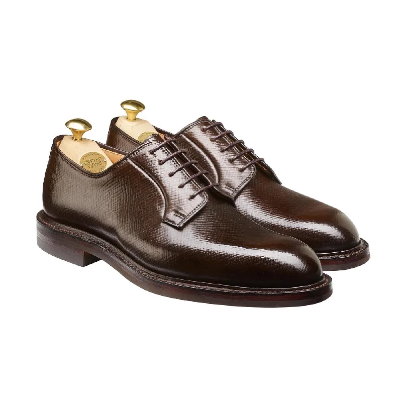 men’s dress shoes with luxurious finish-Lanark 5 Dark Brown Hatch Grain Cordovan