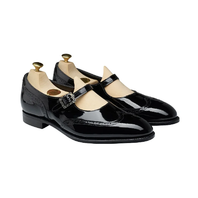 classic formal shoes for men with lace-up closure-Mary Black Patent