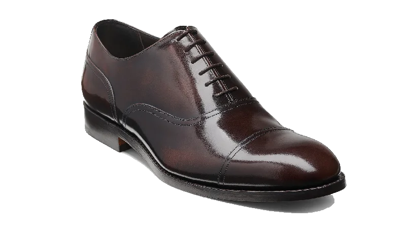 trendy leather dress shoes for men-Bates - Dark Brown Hi Shine