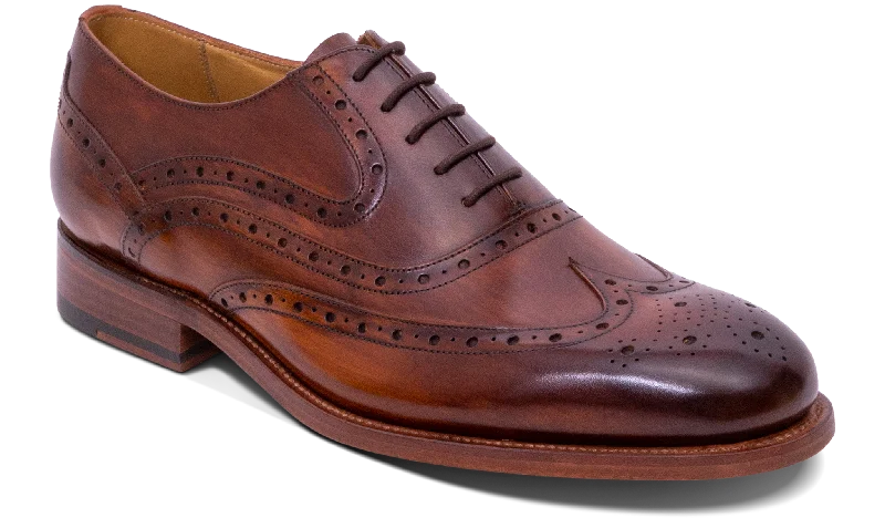 sleek formal dress shoes for men-Liffey - Hand Brushed Brown