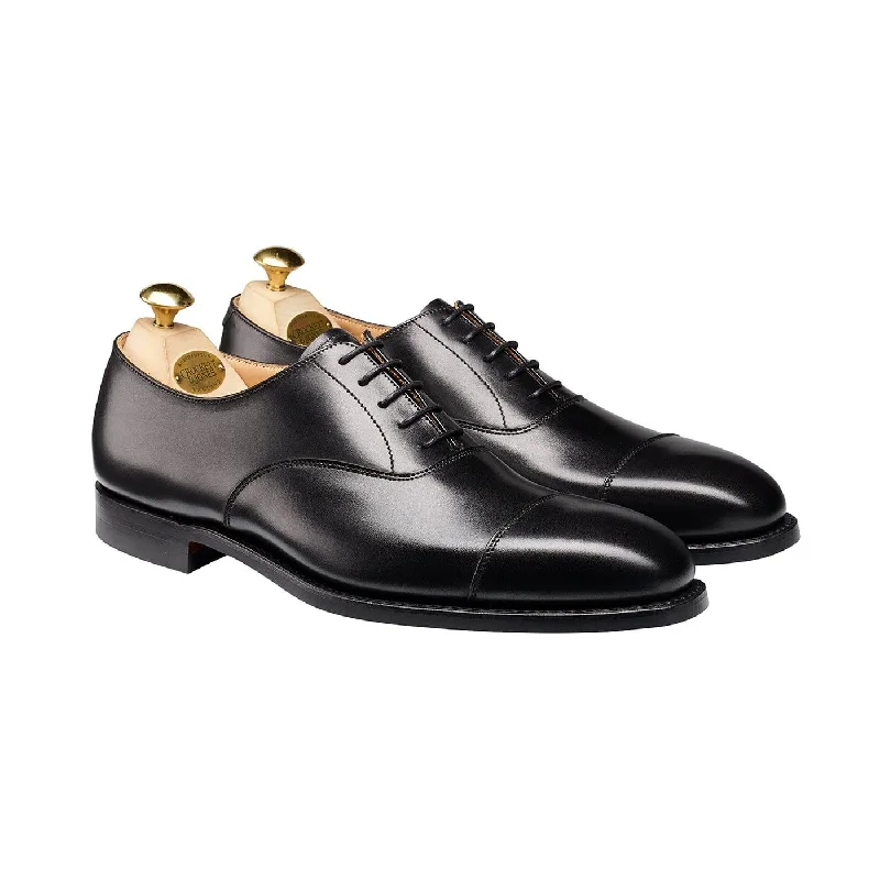 comfortable formal shoes with stylish design-Hallam Black Calf (City Sole)