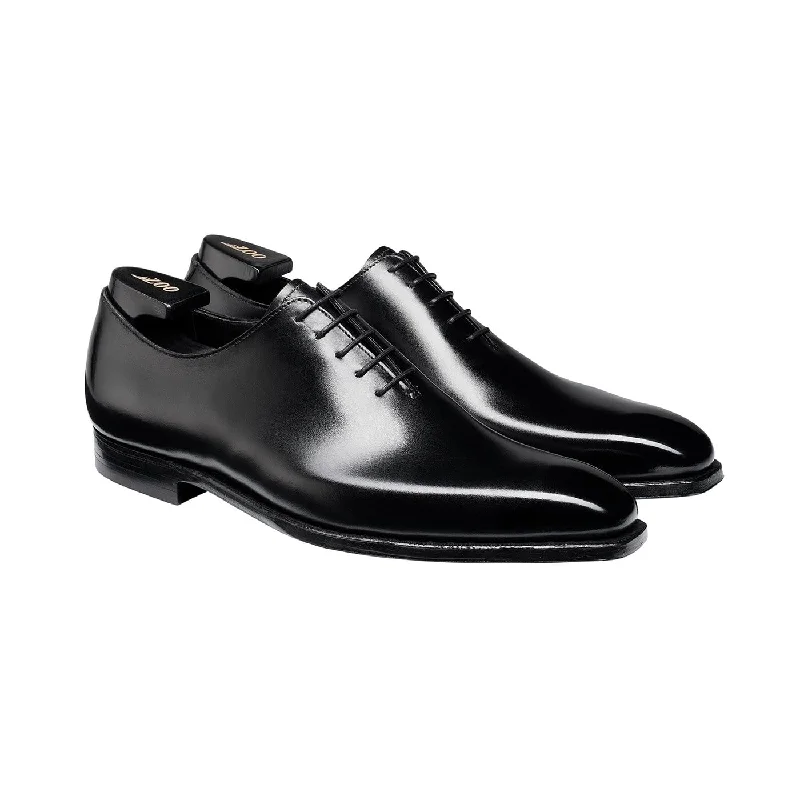 wedding dress shoes with leather finish-James Black Calf