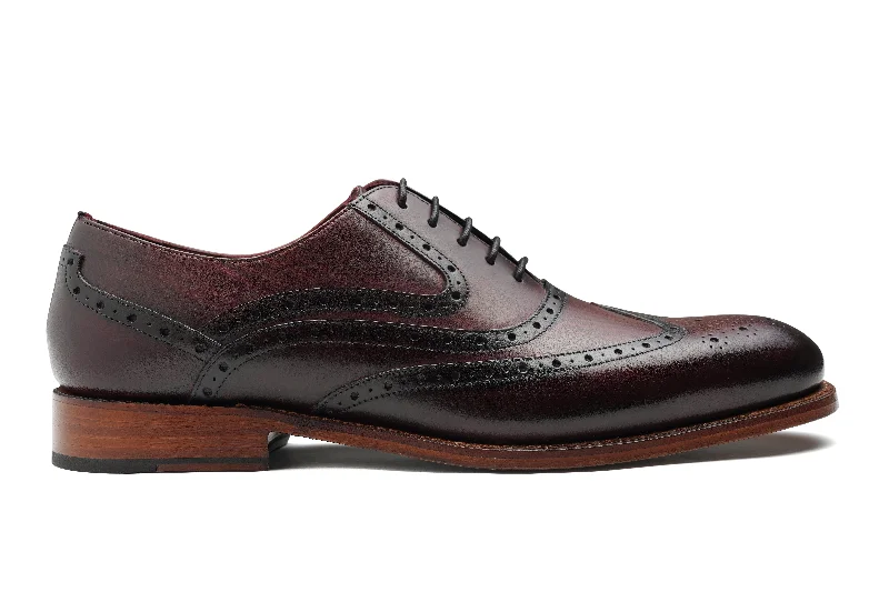 comfortable leather dress shoes for men-Chiswick - Hand Brushed Burgundy