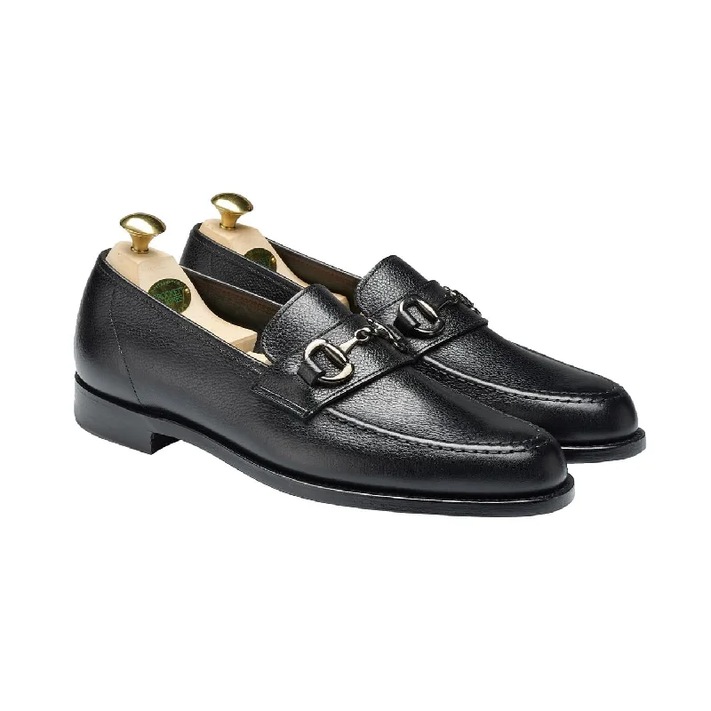 comfortable leather shoes for business men-Finchley 2 Black Pebble Grain