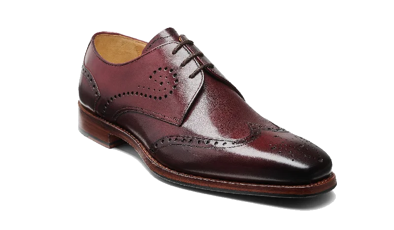 premium formal oxford shoes for men-George - Burgundy Hand Patina