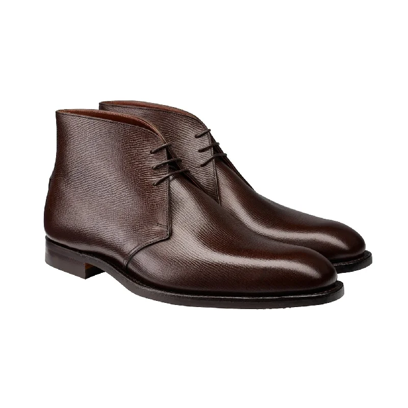 men’s oxford shoes with rubber sole-Kew Dark Brown Willow Grain