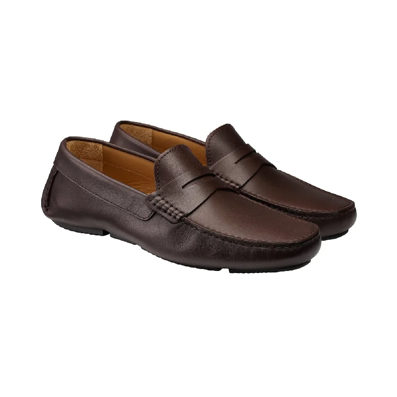 elegant dress shoes for business meetings-Torino Dark Brown Calf