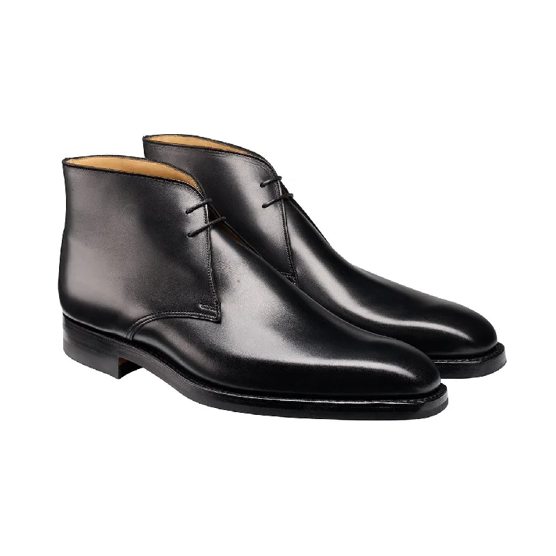 polished oxford shoes for business wear-Tetbury Black Wax Calf