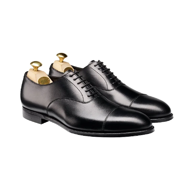 men’s leather oxford shoes with comfort-Lonsdale Black Calf