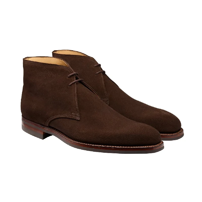 men’s formal shoes with minimalistic design-Tetbury Dark Brown Suede