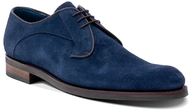 brown leather shoes with cushioned sole-Derby - Navy Suede