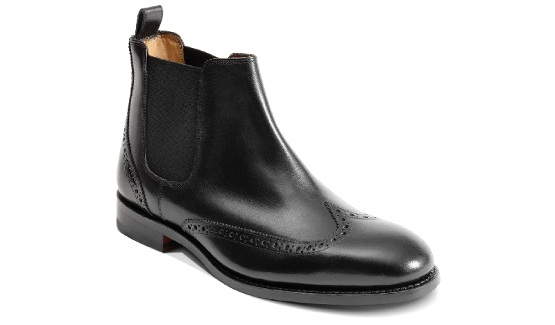 classic black oxford shoes for men-Mersey - Black Calf