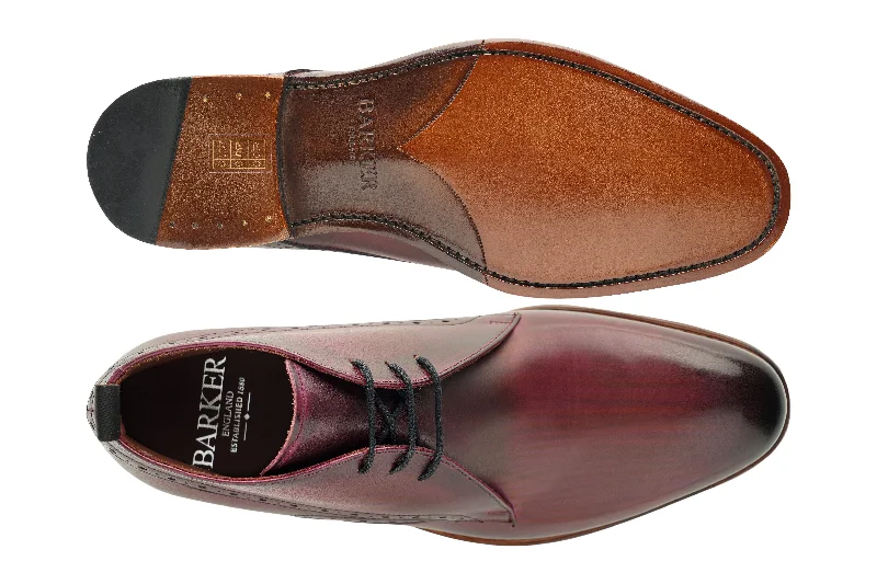 stylish formal shoes for men-Fulham - Hand Brushed Burgundy