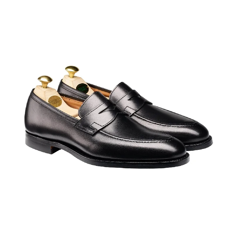 elegant men’s formal shoes with leather sole-Sydney Black Calf (City Sole)