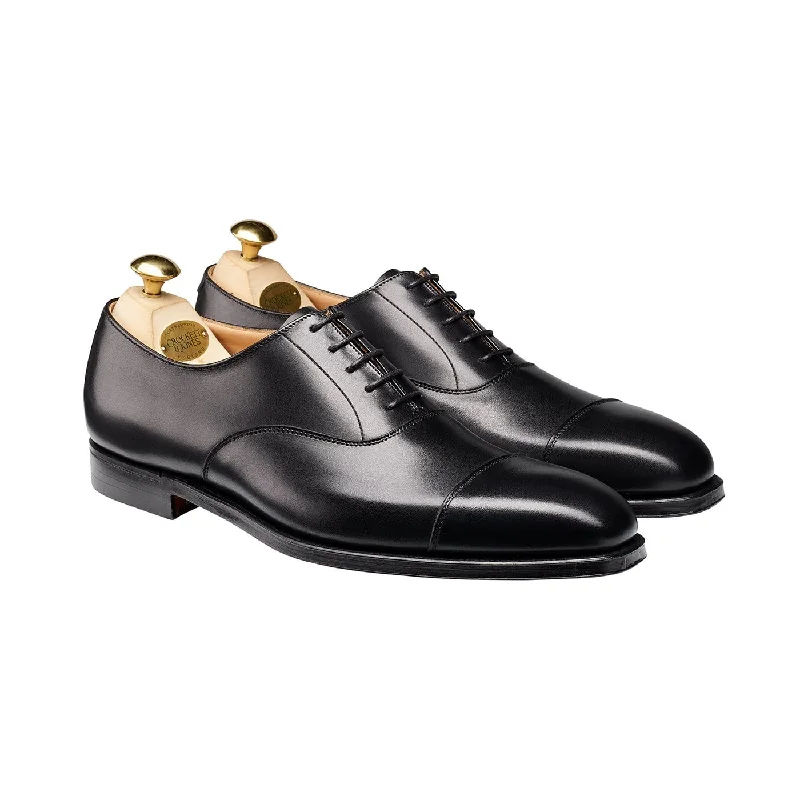 dress shoes with rubber heel for men-Hallam Black Calf